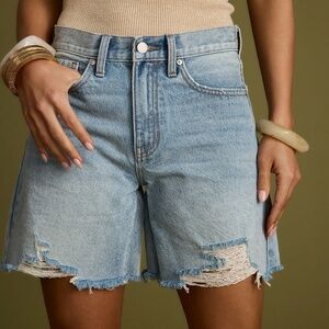 NWT 12th Tribe Distressed High Rise Denim Shorts - Size L